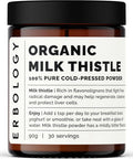 Erbology Organic Milk Thistle Powder 3.2 Oz - 30 Servings - 180Mg Silymarin Per Serving - Liver Health - Cold-Pressed From 100% Milk Thistle Seeds - Sustainably Sourced In Europe - Vegan - Gmo-Free