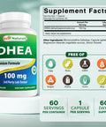 Best Naturals DHEA 100mg Supplement 60 Capsules - Supports Balanced Hormone Levels for Men & Women - Promotes Healthy Aging - USA Manufactured