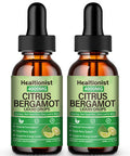 Healtionist 2 Packs 4000Mg Citrus Bergamot Liquid Drops - Cholesterol Lowering Supplement For Immune Support Anti-Aging Hight Cholesterol - Soursop Bitters Liquid High Absorption 4 Fl Oz