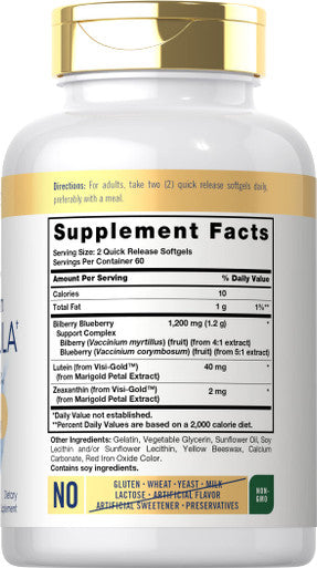 Carlyle Eye Health Supplement 120 Softgels | With Lutein 40Mg, Zeaxanthin, Bilberry And Blueberry | Eye Support Vitamins | Non