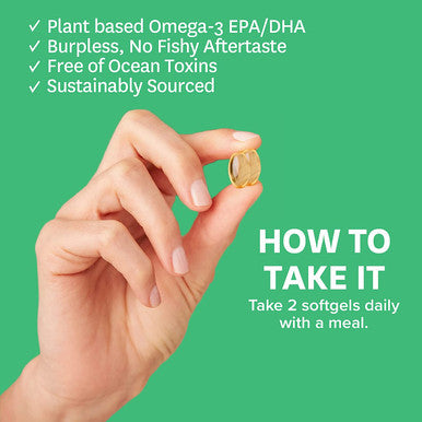Zenwise Vegan Omega3 Plant Based Fish Oil Alternative Marine Algal Source for EPA and DHA Fatty Acids Burpless Supplement for Brain Health Joint Support Immune System Heart Skin 120 ct