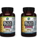 Amazing Herbs Premium Black Seed Oil Capsules - High Potency, Cold Pressed Nigella Sativa Aids In Digestive Health, Immune Support & Brain Function - 60 Count, 1250Mg (Pack Of 2)
