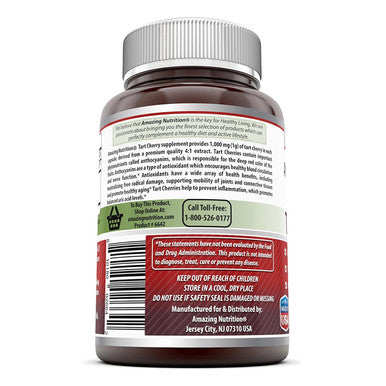 Amazing Formulas Tart Cherry Extract Capsules (Non-Gmo,Gluten Free) - Antioxidant Support - Promotes Joint Health & A Proper Uric Acid Level Balance (1000 Mg, 120 Count (Pack Of 3))