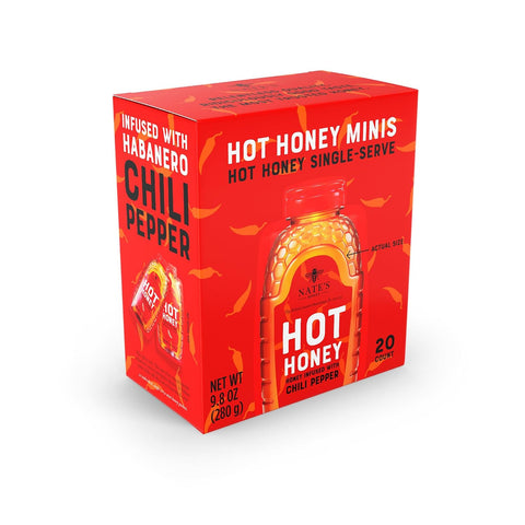 Nate's Hot Honey - 100% Pure Honey Infused with Habanero Chili Pepper Flakes, Award-winning Taste - 16 oz Squeeze Bottle