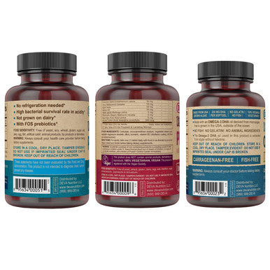 Deva Vegan Nutrition Prenatal Kit Includes 3 Products, Vegan Probiotic with Prebiotic 90 V-Caps, Vegan Omega 3 DHA with Algae 200 mg 90 V-Softgel, Vegan Prenatal Multivitamin 90 Tabs