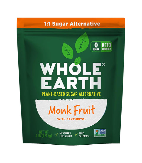 Whole Earth Sweetener Co. Stevia & Monk Fruit Sweetener, Erythritol Sweetener, Stevia Packets, Sugar Substitute, Natural Sweetener, 400 Count