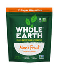 WHOLE EARTH Monk Fruit Sweetener with Erythritol, Plant-Based Sugar Alternative, 12 Ounce Pouch