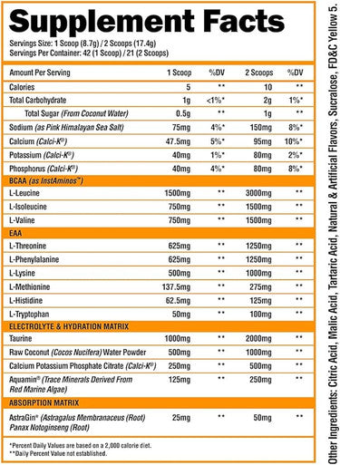 ALPHA LION Superhuman Intra Workout Powder for Men & Women, Amino Acids Drink, Muscle Recovery Supplement, BCAA Powder, Electrolytes & Hydration Mix (42 Servings, Tropical Pineapple Juice Flavor)