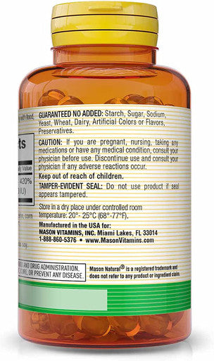 Mason Natural Vitamin A Beta Carotene 25,000 IU - Supports Healthy Vision, Cell Function & Immune Function, 100 Softgels (Pack of 3)