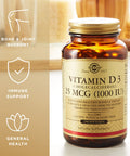 Solgar Vitamin D3 (Cholecalciferol) 25 mCG (1000 IU) Softgels - 250 Count