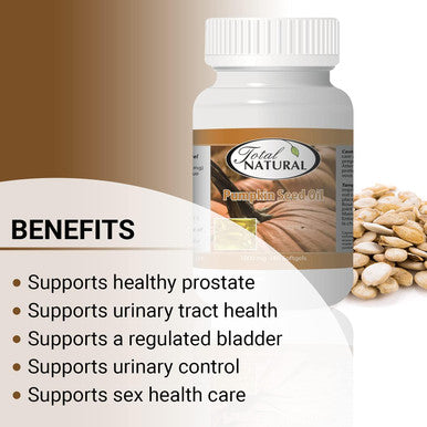 Pumpkin Seed Oil 1000mg 180s [1 bottle] by Total Natural, Men And Sex Health Care, Supports Healthy Prostate And Urinary Control, Made In Canada