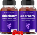Elderberry Gummies Sambucus Elderberry Gummies For Adults & Kids Vitamin C Propolis & Echinacea Max Strength Immune Support Gummies Natural Berry Flavor 120 Gummies (2 Pack)