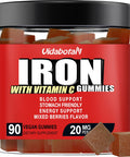 Sugar Iron Gummies For Women Men & Kids-Iron Supplement 20Mg With Vitamin C For Iron Deficiency, No Rust Taste, Gentle Iron For Stomach, Mixed Berries Flavor, 90 Vegan Gummies.