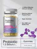 Probiotic Gummies | 60 Count | 1.5 Billion Effective Cells | Vegan, Non-GMO, and Gluten Free Supplement for Women and Men | Natural Tropical Flavor | by Horbaach
