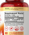 Carlyle Vitamin D3 | 400Iu (10Mcg) | 400 Tablets | Value Size | Vegetarian, Non-Gmo, And Gluten Free Formula | Vitamin D Suppleme