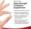 Cranberry Tablets Triple Strength 30,000Mg - 120 Cranberry Supplements Enriched With Vitamin C & D - Cranberry Supplements For Women And Men - Vegan Cranberry Tablets Made In Uk By Leaf