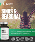 Les Labs Sinus & Seasonal Sinus Relief Nasal Health Balanced Histamine Response Clear Lungs & Respiratory Health Butterbur Quercetin Nettle Root & Bromelain Non-GMO Supplement 60 Capsules
