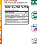 Buffered Vitamin C 1000mg Tablets NonGMO Immune Support Supplement with VIT C Citrus Bioflavonoids Calcium Ascorbate and Rose Hips Immune System Booster 100 Tablets No Pills or Gummies