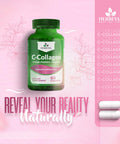 Herbevia C-Collagen Hydrolyzed Collagen Capsule & Vitamin C Glowing Skin Healthy Hair Nails & Joints | Anti-Aging Supplement for Adults Halal Certified GMO-Free 60 Capsules