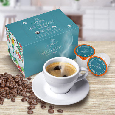 Lifeboost Medium Roast Low Acid Coffee K Cups Single Origin Mold Free Non GMO Organic Coffee Pods Compatible with Keurig and Keurig 2 Machines 10 Count