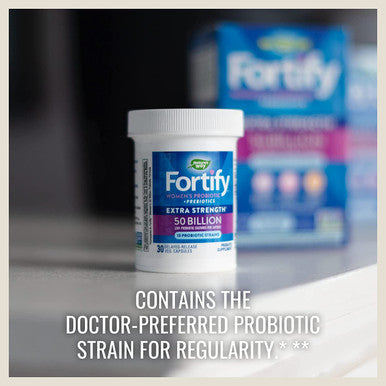 Natures Way Fortify Womens 50 Billion Daily Probiotic Supplement, 10 Probiotic Strains, Digestive Health*, Immune Support*, Womens Health*, Non-GMO, No Refrigeration Required, 30 Capsules