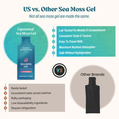 Akasha Superfoods Irish Sea Moss Gel Liposomal Seamoss With Irish Sea Moss 15 Ct