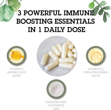 Quantum Health Cdz Immune Support Supplement Vitamin C 500 Mg, Vitamin D 1000 Iu Plus Zinc 15 Mg Powerful Whole Body Wellness Support Complex - Daily Immunity Boost For Women & Men - 60 Capsules