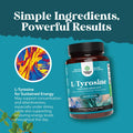 Natures Craft Form L Tyrosine 500mg Capsules - High Strength L-Tyrosine Supplement for Mental Energy and Focus Support - Amino Acid Nootropic Supplement for Mood Focus Attention and Cognitive Performance