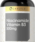 Carlyle Niacinamide Vitamin B3 | 500mg | 300 Capsules | Non-GMO Gluten Supplement