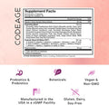 Codeage Skin Probiotics + Prebiotics - Skin Care Routine Supplement - 50 Billion CFU - Ayurvedic Botanical Herbs - Face Probiotics - Shelf Stable Cleanser Non-GMO Vegan - 60 Capsules
