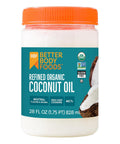 BetterBody Foods Organic Refined Coconut Oil, 28 Fl Oz, All Purpose Oil for Cooking, Baking, Hair and Skin Care