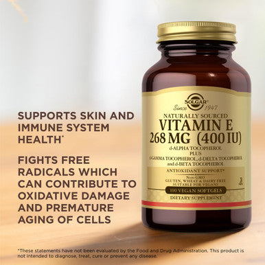Solgar Vitamin E 268 Mg (400 Iu) - 100 Vegan Softgels - Naturally Sourced - Non-Gmo Gluten Free - 100 Servings