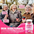 Iron Bisglycinate 26Mg Filled Gummies- Gentle Beet Root Iron Gummy Plus Vitamin C, Supplement Iron With B12 & Folate For Women & Men, Iron Deficiency, Immune & Energy Support, Sugar-Free, Vegan,120Cts