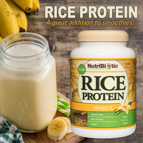 Nutribiotic â€“ Vanilla Rice Protein 1 Lb 5 Oz (600G) Low Carb Keto-Friendly Vegan Raw Protein Powder Grown & Processed Without Chemicals Gmos Or Gluten Easy To Digest & Nutrient-Rich