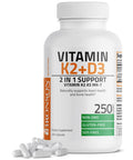Bronson Vitamin K2 (MK7) with D3 Supplement Non-GMO Formula 5000 IU Vitamin D3 & 90 mcg Vitamin K2 MK-7 Easy to Swallow Vitamin D & K Complex, 250 Capsules