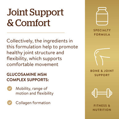Solgar Glucosamine Msm Complex 120 Tablets - Promotes Healthy Joints - Supports Range Of Motion & Flexibility - Supports Collagen - Shellfish-Free - Gluten Free Dairy Free Kosher - 40 Servings
