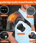 Cordless Heated Shoulder Brace Wrap, Shoulder Heating Pad With Massage, 3 Heat & Vibration, 5000Mah Battery Powered, Shoulder Massager For Men Women