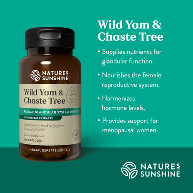 Nature'S Sunshine Products Wild Yam & Chaste Tree, 100 Caps, Kosher | Supports Healthy Hormone Levels And Supports The Mature Fem