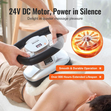 Vevor Chiropractic Massager With Heat And Adjustable Vibration Professional Orbital Handheld Therapeutic Body Massage Tool For Back Neck Shoulder Muscle Pain Relief