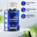 Vitamatic Iron Gummies Supplement For Women & Men - 20Mg Serving - 60 Vegan Gummies - Great Tasting Iron Gummy Vitamins With Vitamin C (60 Count (Pack Of 2))