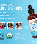 Maryruth Organics Zinc Supplements for Immune Support Ionic Zinc for Kids & Adults Liquid Zinc Supplement 40 Day Supply Zinc Sulfate Skin Care Supplement Vegan Gluten Glycerin Based 4 oz