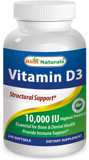 Best Naturals Vitamin D3 10000 Iu Softgel 240 Count