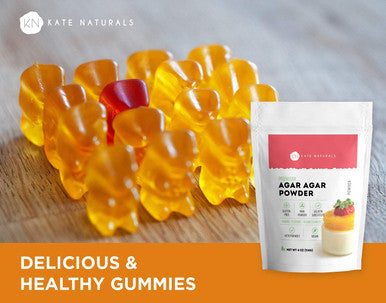 Kate Naturals Agar Agar Powder For Cooking & Petri Dishes. Vegan Gelatin Substitute Powder Unflavored For Gelatin Sheets & Halal (4Oz Vegetarian Plant-Based)