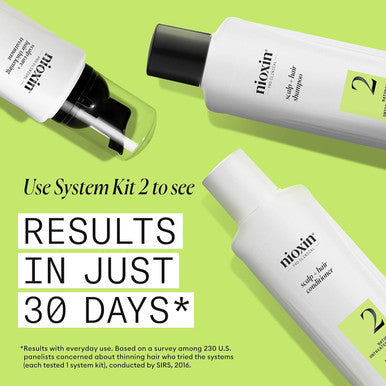 Nioxin System 2 Scalp Care + Hair Thickening Leave-In Treatment, For Natural Hair with Progressed Thinning, Boost Hair Density Against Breakage with Niacinamide & Biotin
