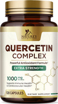 Nature'S Nutrition Quercetin 1000mg - Extra Strength Quercetin - Antioxidants & Bioflavonoids Support Immune & Respiratory Health - Nature's Dairy & Gluten Non-GMO Quercetin Supplement - 120 Veggie Capsules