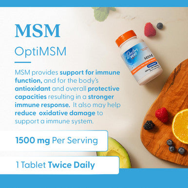 Doctor's Best MSM Supplement 1500mg, 120 Tablets for Men & Women