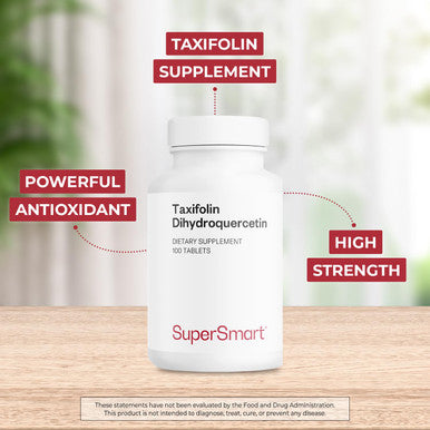 Supersmart Taxifolin 60 mg Per Day Dihydroquercetin Extract from Siberian Larch for Vascular Protection Antioxidant Russian NonGMO Gluten Free 100 Tablets