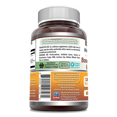 Amazing Formulas Boswellia Extract & Turmeric Supplement | 1200 Mg Per Serving | 60 Veggie Capsules | Non-Gmo | Gluten Free | Made In Usa |