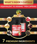 Apple Cider Vinegar Capsules 5050mg Herbal Equivalent with Ginger Turmeric Supports Digestion Detox Immune 2 Months Supply