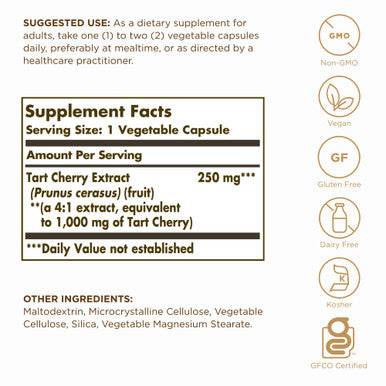 Solgar Tart Cherry - 90 Vegetable Capsules Pack Of 2 - Non-Gmo Vegan Gluten Free Dairy Free Kosher - 180 Total Servings